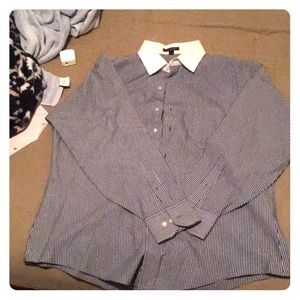 Grey pinstriped dress shirt